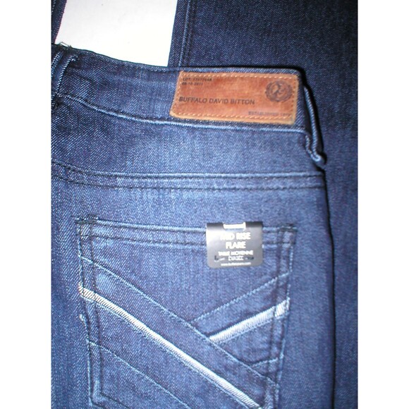 New NWT $99 Designer Buffalo David Bitton Jeans Womens 24 X 33 Mid Rise Flare Dk - Picture 4 of 6